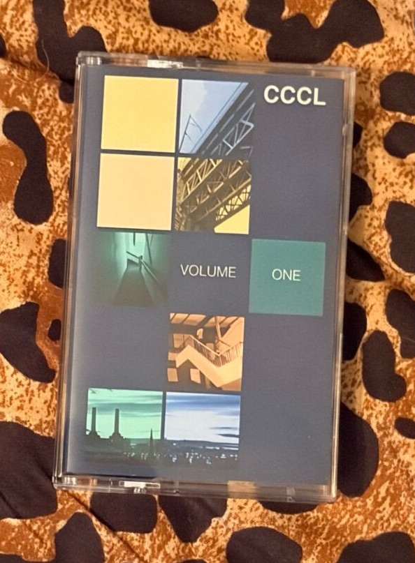 Cassette of Chris Carter’s Chemistry Lessons Volume One laying on an animal print bedspread